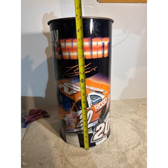 Tony Stewart Metal Waste Bin NASCAR 2000 19” Tall 10” Diameter - Picture 3 of 11
